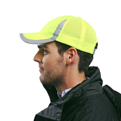 Reflective Safety Baseball Cap Breathable Construction Site Outdoor Construction Mesh Cap, Colour: Black - Workplace Safety Supplies by buy2fix | Online Shopping UK | buy2fix