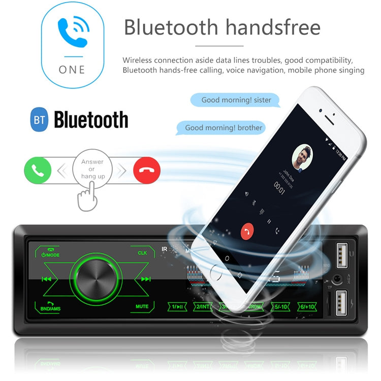 A2818 Car Bluetooth Speakerphone Car MP3 Player Function Touch Double U Disk Colorful Lights Radio, Specification: Standard+32G Memory Card - In Car by buy2fix | Online Shopping UK | buy2fix