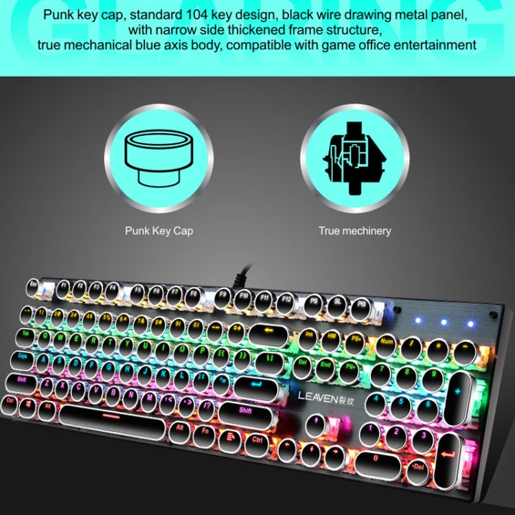 104 Keys Green Shaft RGB Luminous Keyboard Computer Game USB Wired Metal Mechanical Keyboard, Cabel Length:1.5m, Style: Double Imposition Version (White Pink) - Wired Keyboard by buy2fix | Online Shopping UK | buy2fix