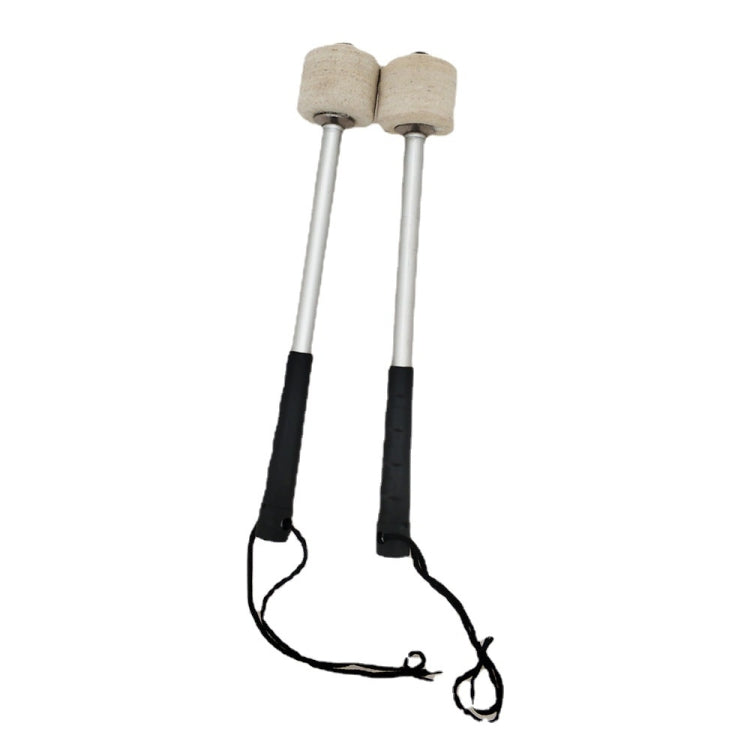 Percussion Accessories Wool Felt Stainless Steel Non-Slip Drumsticks Practice Playing Kick Drum Hammers - Percussion Instruments by buy2fix | Online Shopping UK | buy2fix