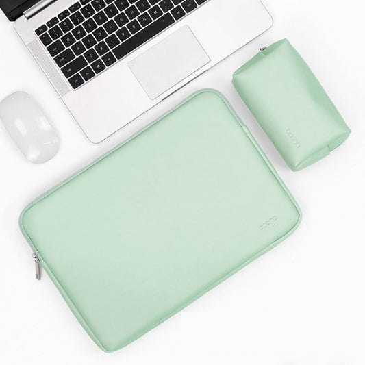 Baona BN-Q001 PU Leather Laptop Bag, Colour: Mint Green + Power Bag, Size: 11/12 inch - 12.1 inch by Baona | Online Shopping UK | buy2fix