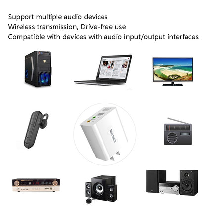 RAEYY D80 Bluetooth Adapter Audio Receiver Support 2.1A Dual USB Fast Charge, US Plug - Apple Accessories by buy2fix | Online Shopping UK | buy2fix