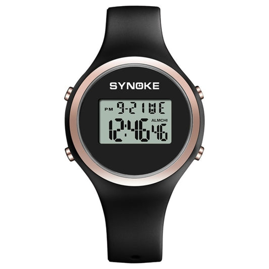 SYNOKE 9108 Student Silicone Strap Electronic Watch(Black) - Silicone Strap Watches by SYNOKE | Online Shopping UK | buy2fix