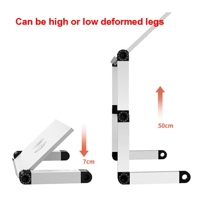 Oatsbasf Folding Computer Desk Laptop Stand Foldable Lifting Heightening Storage Portable Rack,Style: L02 White - Laptop Stand by Oatsbasf | Online Shopping UK | buy2fix