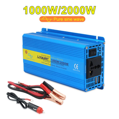 LVYUAN  2000W Car Home Pure Sine Wave Solar Inverter, Specification: 12V To 220V - In Car by LVYUAN | Online Shopping UK | buy2fix