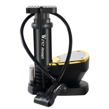 WEST BIKING Portable Mountain Bike Foot Pump With Barometer(118 Black) - Bicycle Locks & Bicycle Pumps by WEST BIKING | Online Shopping UK | buy2fix