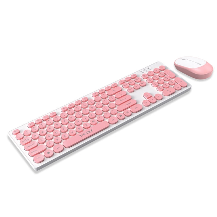 T-WOLF TF770 Mechanical Feel Wireless Gaming Keyboard And Mouse Set(Pink) - Wireless Mice by T-WOLF | Online Shopping UK | buy2fix