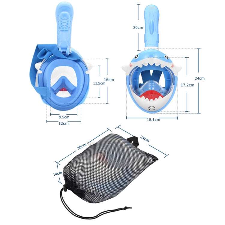 Cartoon Kids Full Dry Diving Mask Swimming Anti-Fog Snorkeling Mask, Size: XS(Shark Blue) - DJI & GoPro Accessories by buy2fix | Online Shopping UK | buy2fix