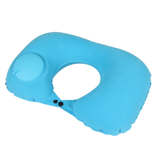 Travel Inflatable Press U-Shaped Neck Guard Pillow, Colour: Flocked U009-060（Sky Blue） - Home & Garden by buy2fix | Online Shopping UK | buy2fix