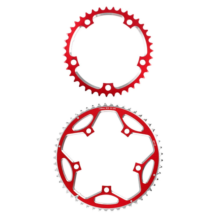 WEST BIKING 2-Piece 53t-39t Road Bike Aluminum Alloy Gear(Red) - Outdoor & Sports by WEST BIKING | Online Shopping UK | buy2fix