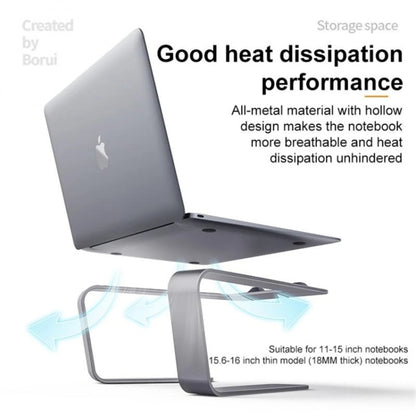 BONERUY P49 Aluminium Alloy Heat-Dissipating Notebook Holder Storage Heightened Holder(Silver) - Computer & Networking by BONERUY | Online Shopping UK | buy2fix