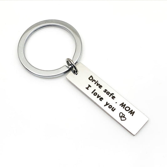 10 PCS C1010 Drive Safe Stainless Steel Tag Keychain 10x40mm(Mom) - In Car by buy2fix | Online Shopping UK | buy2fix