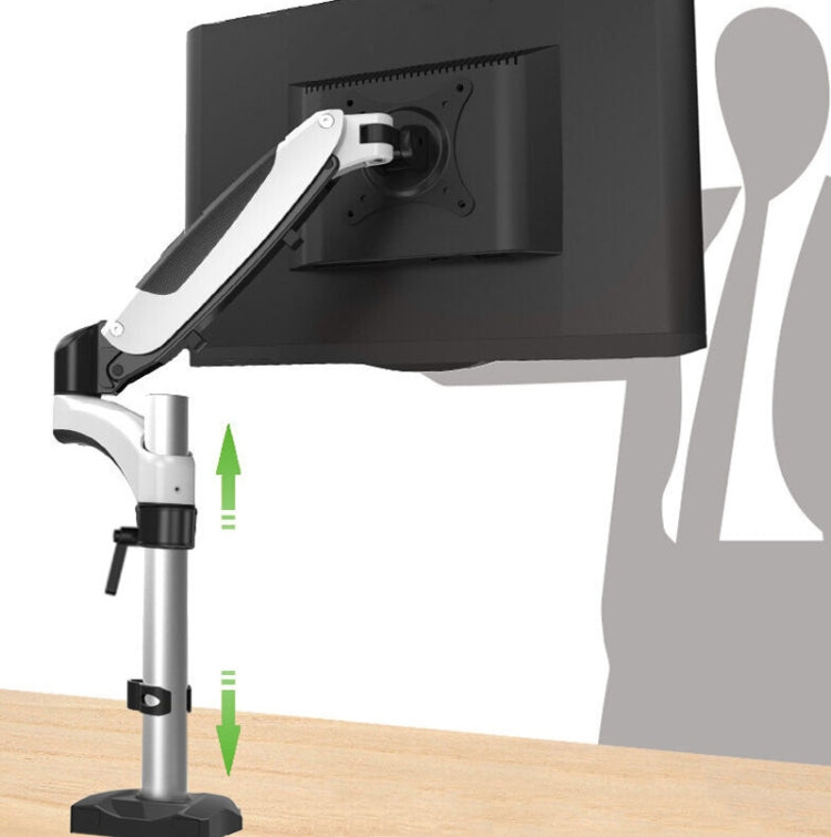 Gibbon Mounts Desktop Lifting Rotating Computer Monitor Stand, Specification Table Clip White GM112C - Computer & Networking by Gibbon Mounts | Online Shopping UK | buy2fix