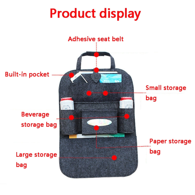 Thicken Felt Cloth Car Seat Storage Bag(Light Gray) - In Car by buy2fix | Online Shopping UK | buy2fix