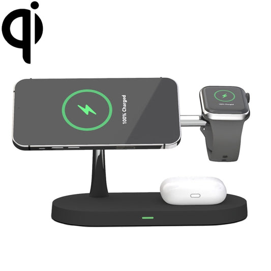 X452 3 in 1 Multifunctional 15W Wireless Charger with Night Light Function(Black) - Apple Accessories by buy2fix | Online Shopping UK | buy2fix