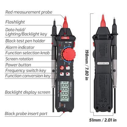 TASI Pen Multimeter Small Portable Intelligent Universal Table, Style: TA802B Automatic Identification - Consumer Electronics by TASI | Online Shopping UK | buy2fix