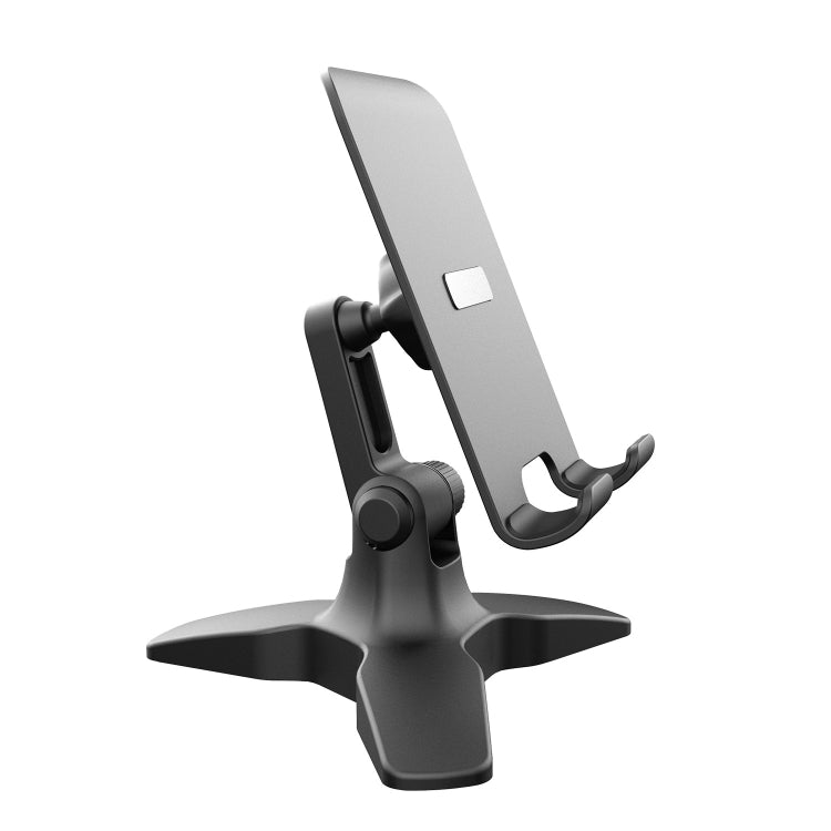 Portable Foldable Rotary Desktop Bracket Silicone Non-Slip Mobile Phone Bracket(Black) - Desktop Holder by buy2fix | Online Shopping UK | buy2fix