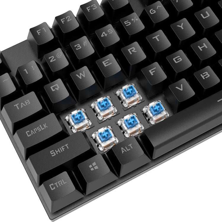 XUNFOX K80 87 Keys Wired Gaming Mechanical Illuminated Keyboard, Cable Length:1.5m(White Blue) - Wired Keyboard by XUNFOX | Online Shopping UK | buy2fix