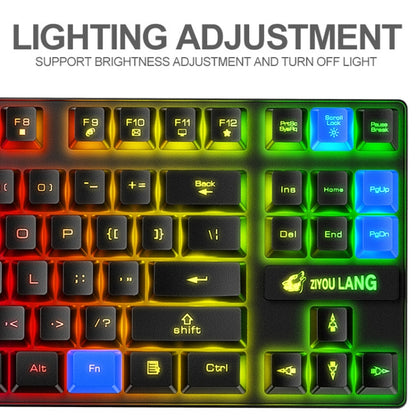 ZIYOU LANG T87 Gaming Luminous Wireless Keyboard and Mouse Set(White) - Wireless Keyboard by ZIYOU LANG | Online Shopping UK | buy2fix