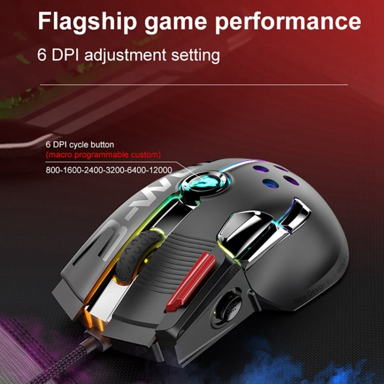 ZIYOU LANG M2 11 Keys 1200DPI Game Drive Free Macro Definition Wired Mouse, Cable Length: 1.7m(Orange Red) - Wired Mice by ZIYOU LANG | Online Shopping UK | buy2fix