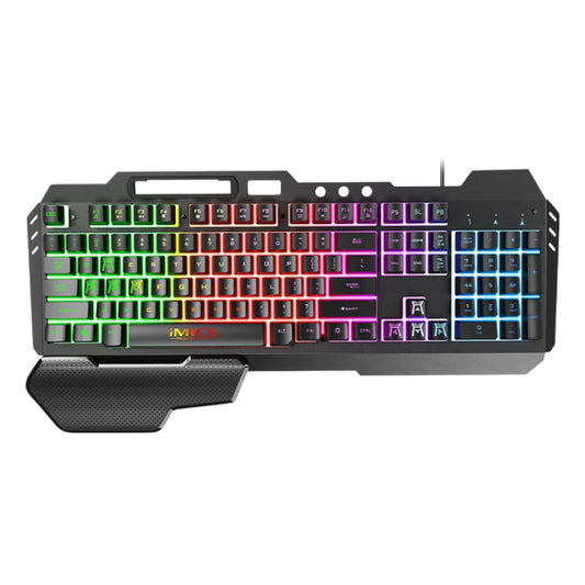IMICE GK-700 104 Keys Metal Backlit Gaming Wired Suspended Illuminated Keyboard With Hand Rest, Cable Length: 1.5m(Black) - Wired Keyboard by IMICE | Online Shopping UK | buy2fix