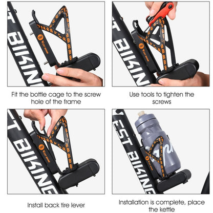 WEST BIKING Bicycle Multifunctional Bottle Cage Tire Lever Tool Box(Black Orange) - Holders by buy2fix | Online Shopping UK | buy2fix