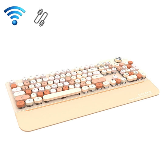 Mofii GEEZER G7 107 Keys Wired / Wireless / Bluetooth Three Mode Mechanical Keyboard, Cable Length: 1.5m(Milk Tea) - Wireless Keyboard by Mofii | Online Shopping UK | buy2fix