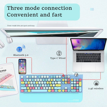 Mofii GEEZER G7 107 Keys Wired / Wireless / Bluetooth Three Mode Mechanical Keyboard, Cable Length: 1.5m(Milk Tea) - Wireless Keyboard by Mofii | Online Shopping UK | buy2fix