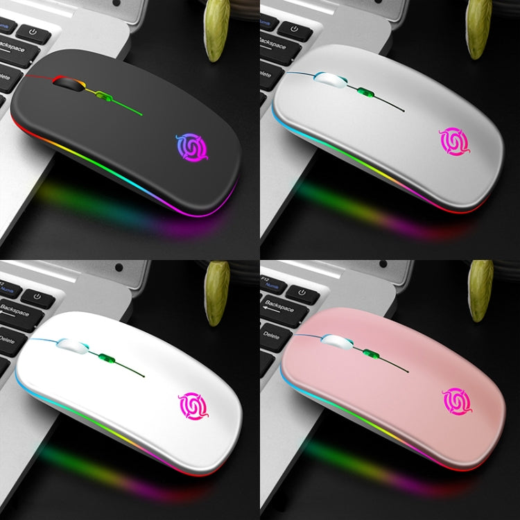 K-Snake BM110 RGB Lighting Effect Wireless Bluetooth Mouse(Silver) - Wireless Mice by K-Snake | Online Shopping UK | buy2fix