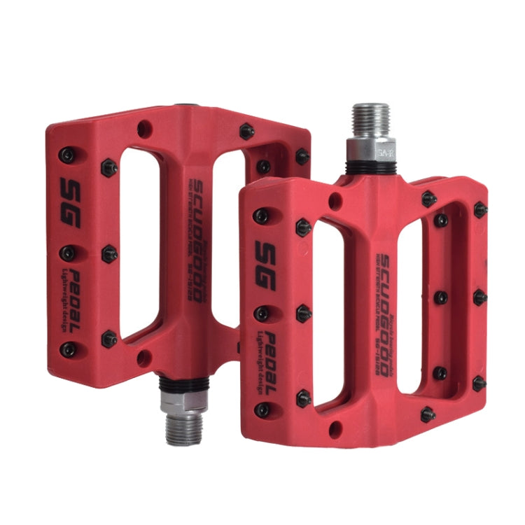 FMFXTR Mountain Bicycle Pedal Nylon Fiber Bearing Non-Slip Pedal(SG-12B Red) - Pedals by FMFXTR | Online Shopping UK | buy2fix