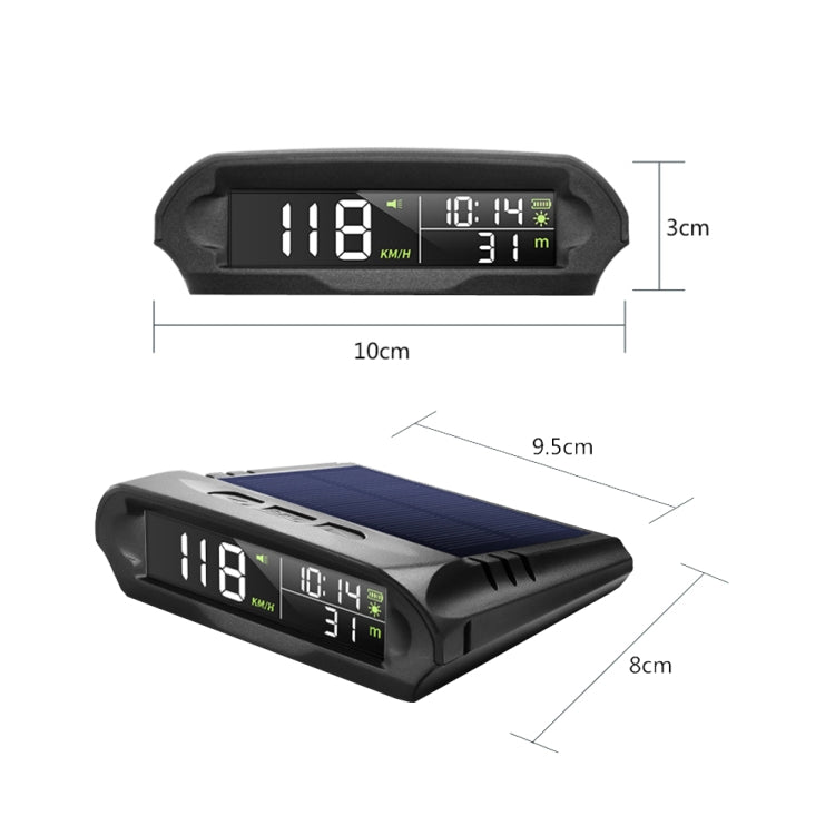 Car Solar HUD Tire Pressure Monitoring GPS Speed Time Altitude Table(Black) - In Car by buy2fix | Online Shopping UK | buy2fix