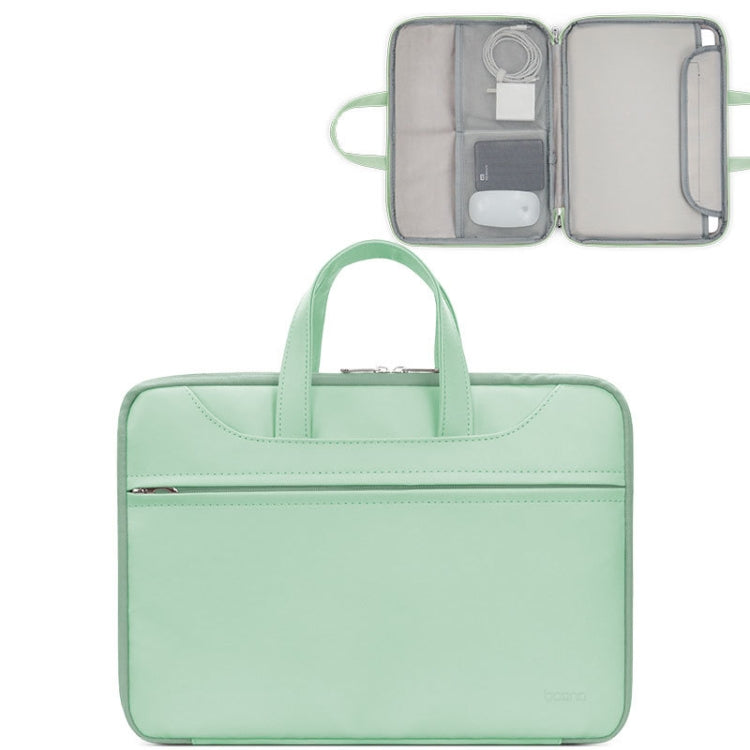 Baona BN-Q006 PU Leather Full Opening Laptop Handbag For 14 inches(Light Green) - 15 inch by Baona | Online Shopping UK | buy2fix