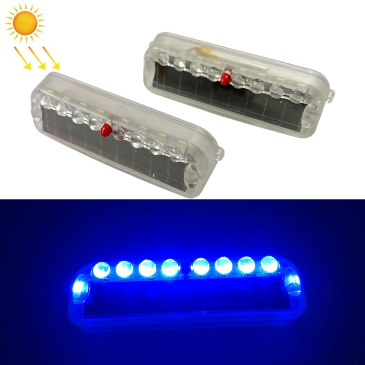 2 PCS LED Solar Decorative Night Vibration Lighting Warning strobe Lamp(Blue) - In Car by buy2fix | Online Shopping UK | buy2fix