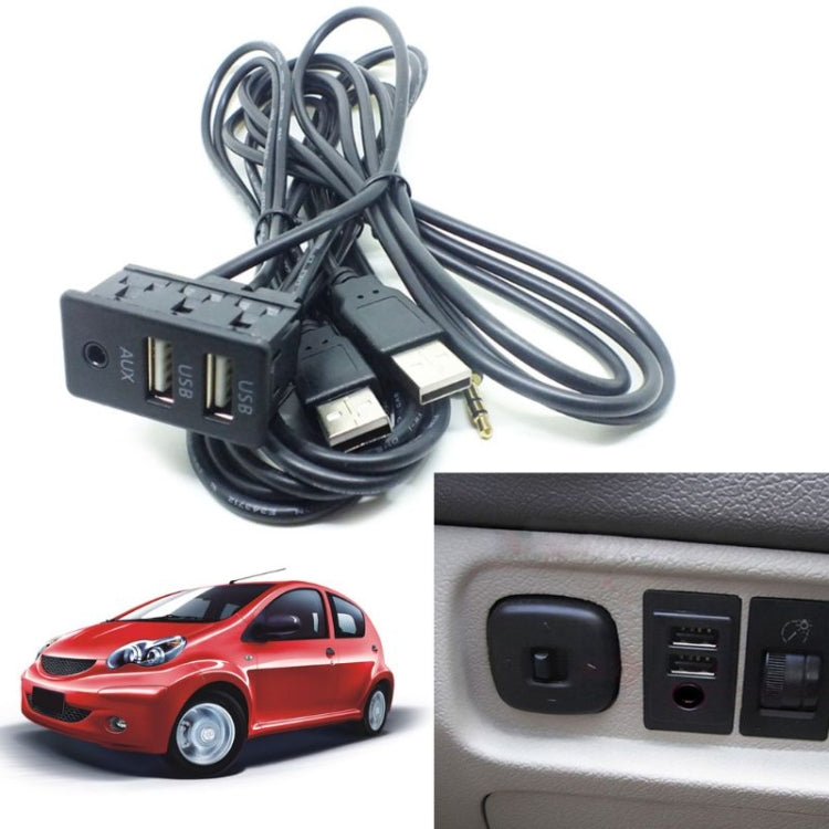 Car Universal Modification Dual USB +AUX Interface Charging Seat - In Car by buy2fix | Online Shopping UK | buy2fix