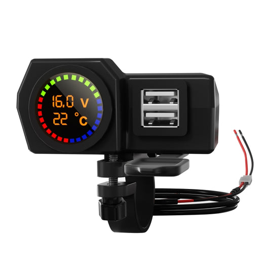 WUPP CS-1747A1 Motorcycle Voltage Temperature Digital Display Double USB Phone Charger - Battery Charger by WUPP | Online Shopping UK | buy2fix