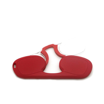 Clip-nose Reading Glasses Portable Reading Mirror No Mirror Leg Glasses, Degree: +250(Red) - Presbyopic Glasses by buy2fix | Online Shopping UK | buy2fix