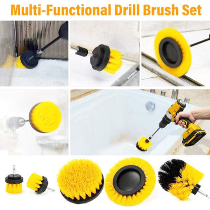 6 PCS / Set Electric Drill Head Car Tire Floor Crevice Cleaning Brush(Yellow) - In Car by buy2fix | Online Shopping UK | buy2fix