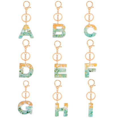 2 PCS Gold Foil Epoxy English Letter Keychain Bag Pendant(C) - In Car by buy2fix | Online Shopping UK | buy2fix