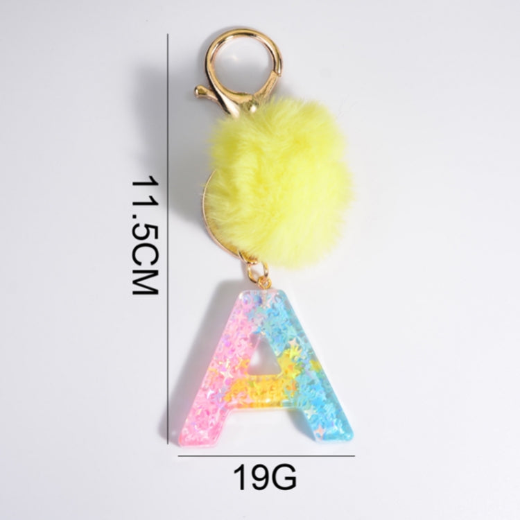 2 PCS Crystal Epoxy Rainbow Color Keychain Hair Ball Ladies Bag Pendant(Q) - In Car by buy2fix | Online Shopping UK | buy2fix