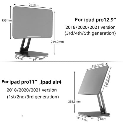 X27 Desktop Folding Rotating Tablet Magnetic Bracket For iPad Pro 11 inch (2018/2020/2021)(Silver) - Desktop Holder by buy2fix | Online Shopping UK | buy2fix