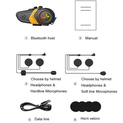 Motorcycle Helmet Call Music Navigation Bluetooth Headset, Color: Green(Soft Pipe Microphone) - Consumer Electronics by buy2fix | Online Shopping UK | buy2fix