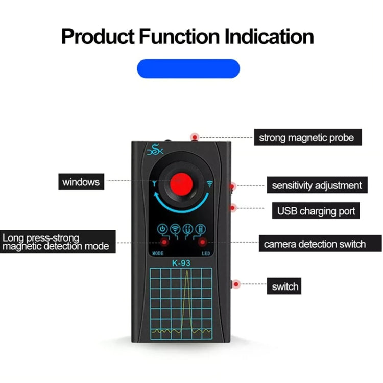 K93 Signal Detector GPS Anti-Location Camera Anti-Sneak Photo Detector - Security by buy2fix | Online Shopping UK | buy2fix