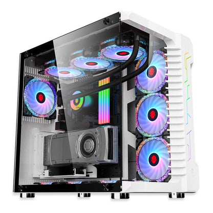 Computer CPU RGB luminous Radiator 2 Fans+Remote Control - Computer & Networking by buy2fix | Online Shopping UK | buy2fix