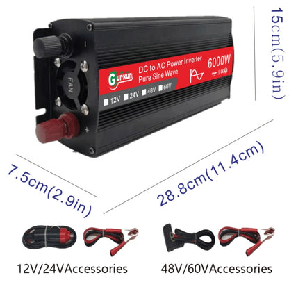 Gurxun 6000W High Power Sine Wave Inverter With Single Digital Display, Specification: 12V-220V - In Car by Gurxun | Online Shopping UK | buy2fix