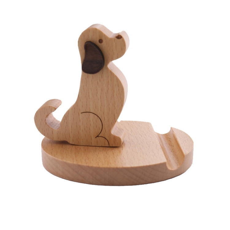 Wooden Mobile Phone Bracket Beech Lazy Mobile Phone Holder,Style: Golden Retriever - Desktop Holder by buy2fix | Online Shopping UK | buy2fix