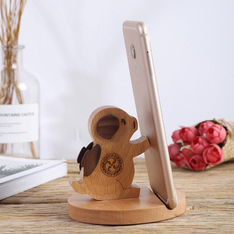 Wooden Mobile Phone Bracket Beech Lazy Mobile Phone Holder,Style: Piggy - Desktop Holder by buy2fix | Online Shopping UK | buy2fix