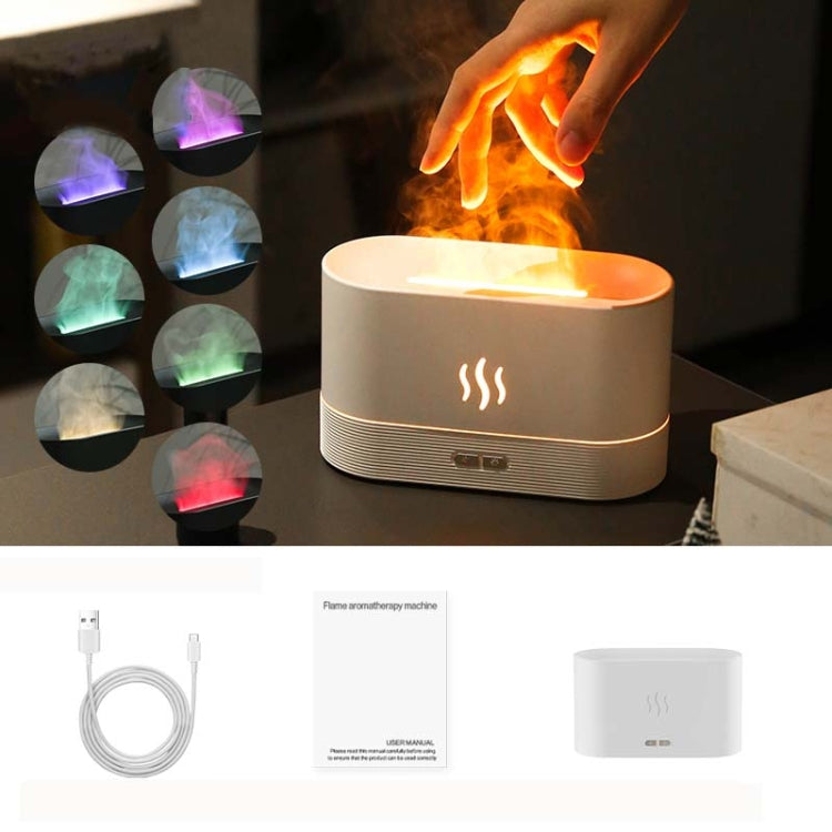 7 Color Flame Aromatherapy Machine Home Office Desk Air Humidifier(White) - Home & Garden by buy2fix | Online Shopping UK | buy2fix
