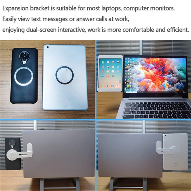 Laptop Phone Expansion Bracket Aluminum Magnetic Phone Stand(Silver) - Computer & Networking by buy2fix | Online Shopping UK | buy2fix