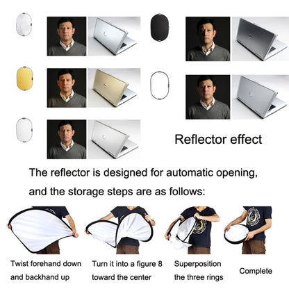 Selens  5 In 1 (Gold / Silver  / White / Black / Soft Light) Folding Reflector Board, Size: 80x120cm -  by Selens | Online Shopping UK | buy2fix