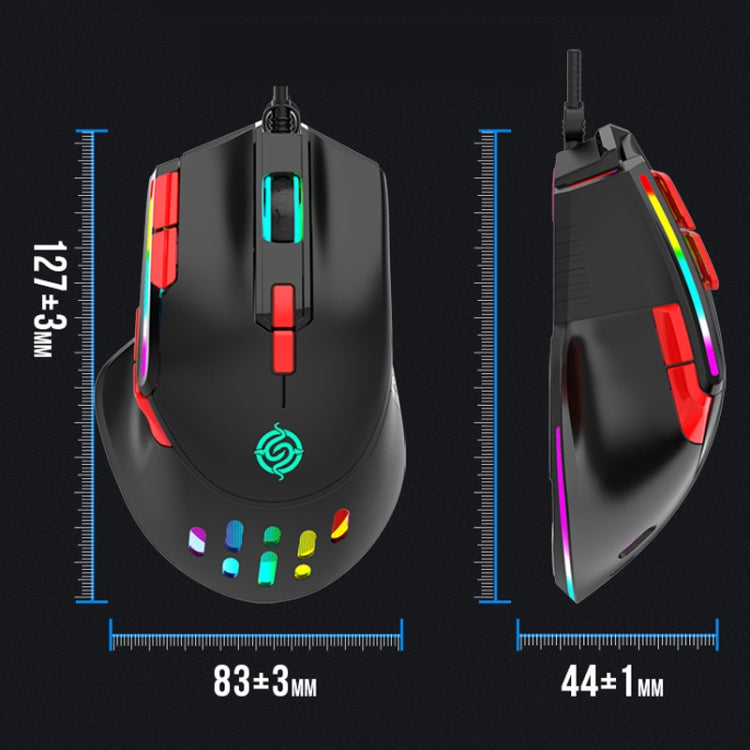K-Snake Q15 9 Keys RGB Light Effect Wired Mechanical Mouse, Cable Length: 1.5m(White) - Wired Mice by K-Snake | Online Shopping UK | buy2fix